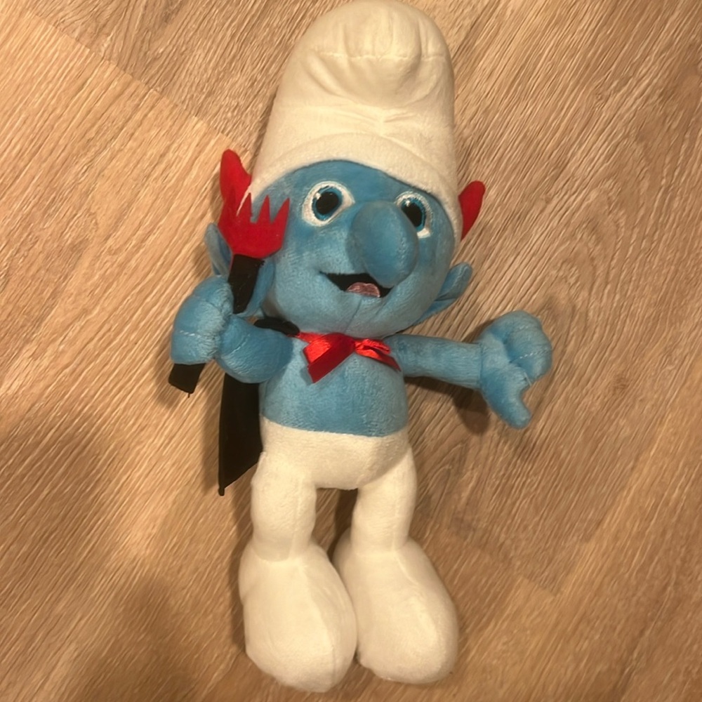 13.5” tall vintage Smurf devil halloween stuffed animal
